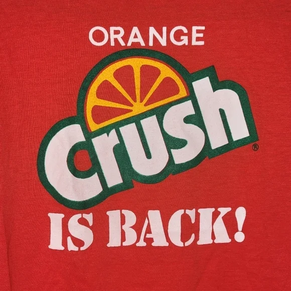 Vintage 80s Orange Crush Soda Pop Retro Graphic T-Shirt in Orange Size Medium - Picture 2 of 4